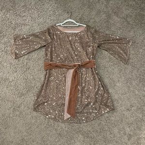 Anthropologie blush sequin party dress